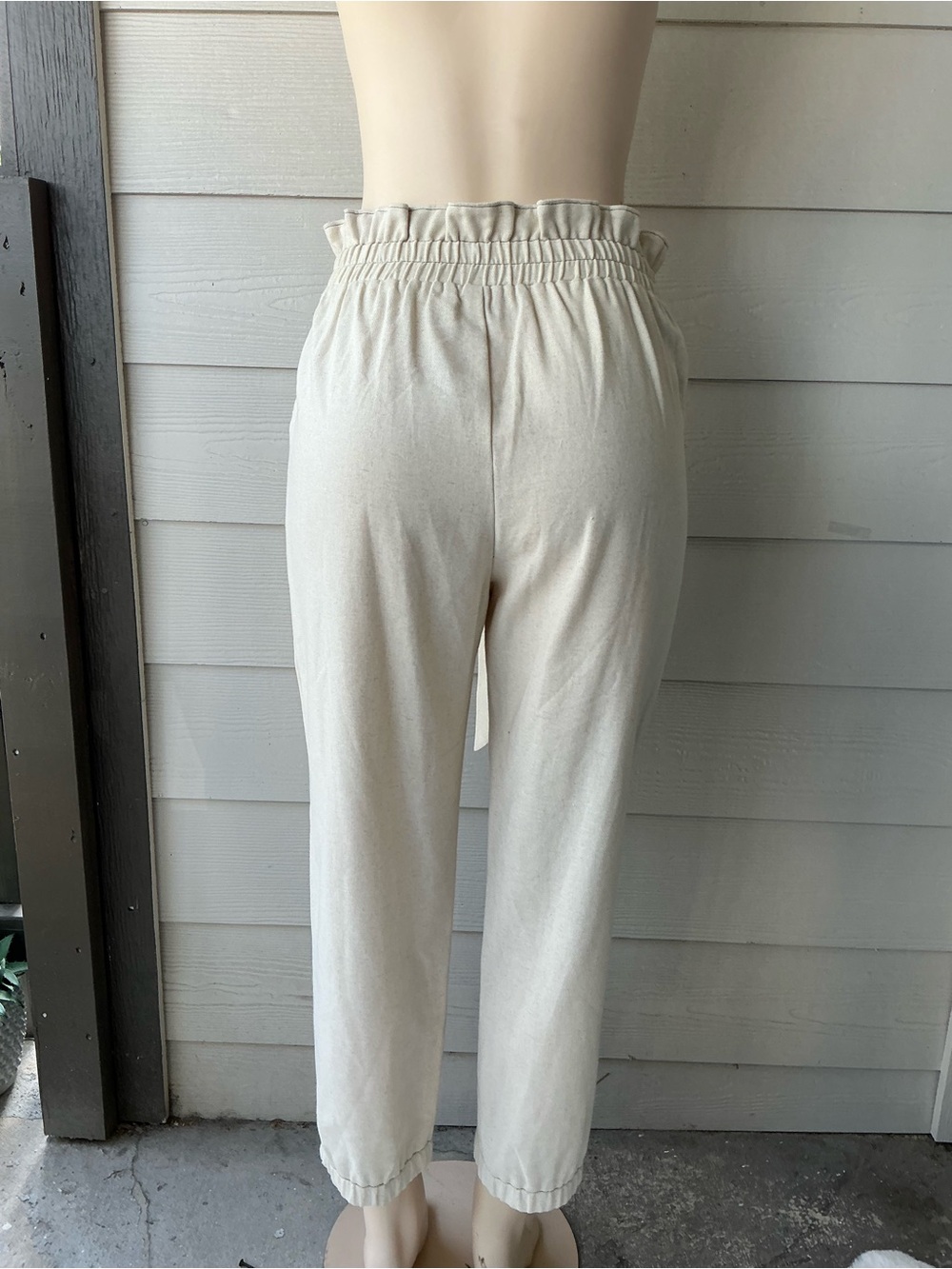 Sienna Sky Cream Paperbag Waist Tie Pants - Picture 7 of 10